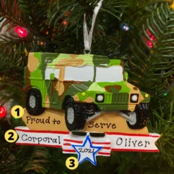Armed Forces Military Humvee Personalized Christmas Ornament OR1395