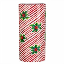 Raz 5.75" Or 12" Red And White Striped Holly Berry Christmas Container -Xmas Ornaments Shop apioz2qah 31435.1646091966