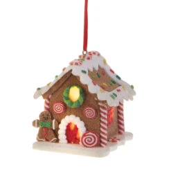 Raz 3.25" LED Lighted Claydough Gingerbread House Christmas Ornament 3815534 9 Raz 3.25" LED Lighted Claydough Gingerbread House Christmas Ornament 3815534 -Xmas Ornaments Shop apiprgoun 04451.1646091907