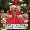 African American Pajama Family Of 6 Personalized Christmas Ornament