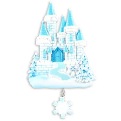 Blue And White Ice Castle Personalized Christmas Ornament OR1462 -Xmas Ornaments Shop apiqxdcjd 15301.1646091960