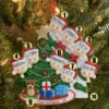Family Of 8 Around The Christmas Tree Personalized Ornament OR1789-8