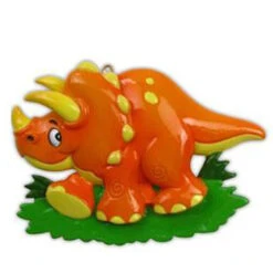 Orange Triceratops Dinosaur Personalized Christmas Ornament OR816-C -Xmas Ornaments Shop apirnujty 51972.1646091949