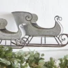Raz 16.5" & 24.5" Galvanized Distressed Metal Sleighs Set Of 2 Christmas Decoration 4128884