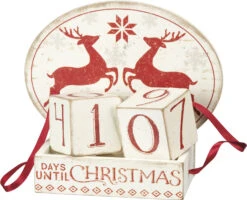 Primitives By Kathy 6.5" Nordic Deer Block Christmas Countdown Advent Calendar 103877