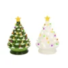 8" Battery Musical Lighted Green Or White Ceramic Christmas Tree Figure 2534190