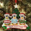 Ugly Sweater Penguin Family Of 3 Personalized Christmas Ornament