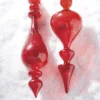 Raz 11.25" Bright Red Finial Glass Christmas Ornament 4122878