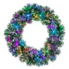 24" Color Changing Fiber Optic Tinsel Christmas Wreath 447597M