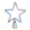 Kurt Adler 12.2" LED Lighted Silver Tinsel Star Christmas Tree Topper AD1022RGB