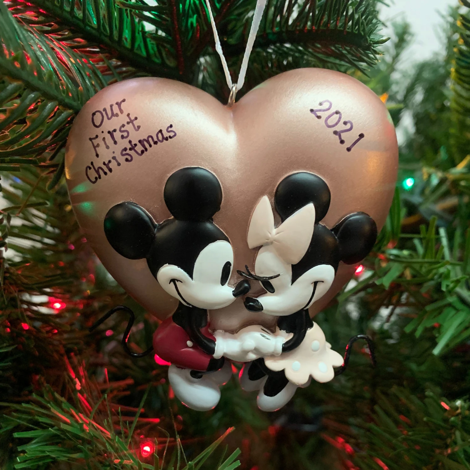 Hallmark 3.6" Mickey And Minnie Love Personalized Christmas Ornament 2HCM9578 1 Hallmark 3.6" Mickey And Minnie Love Personalized Christmas Ornament 2HCM9578