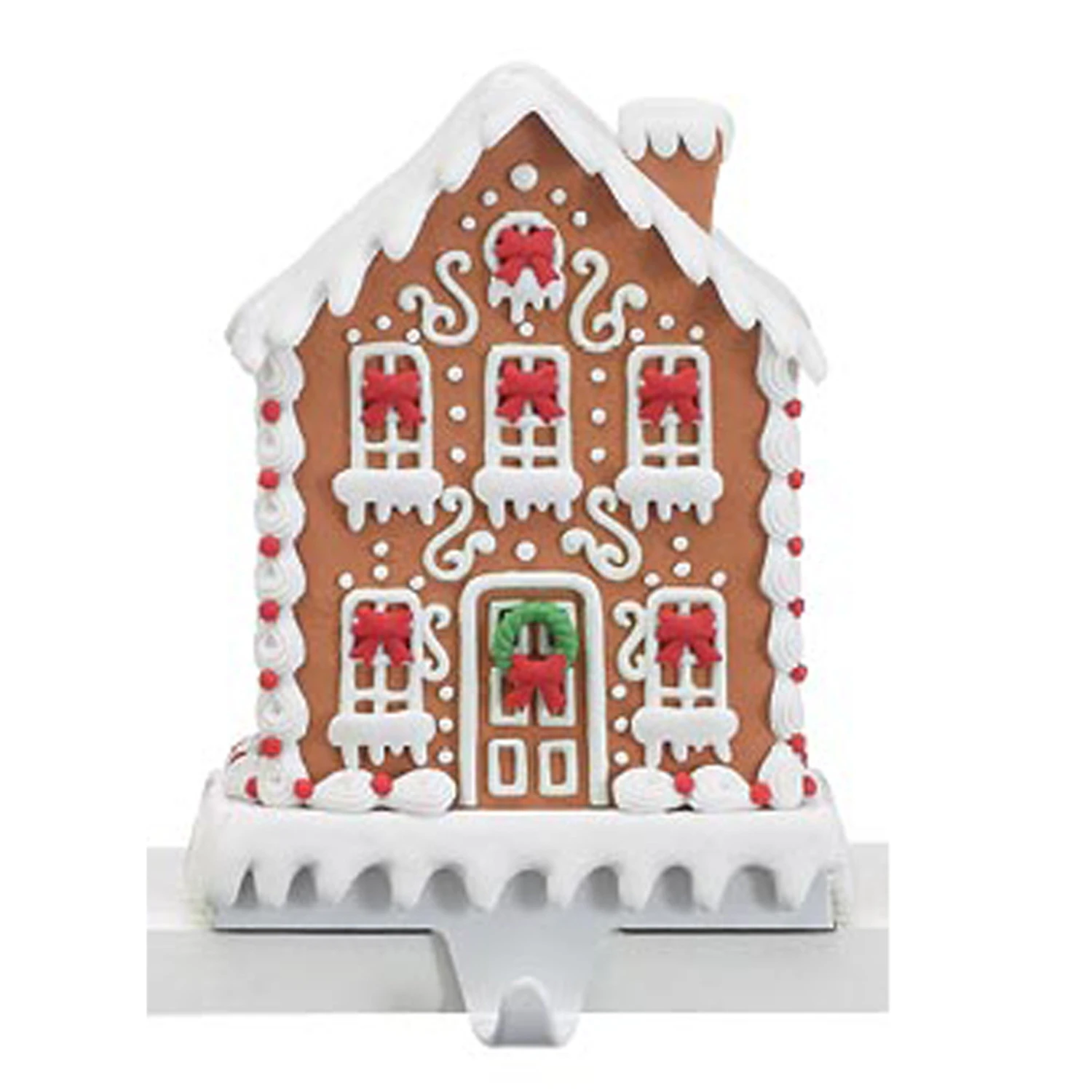 7.75" Claydough Gingerbread House Christmas Stocking Holder 9742090 3 7.75" Claydough Gingerbread House Christmas Stocking Holder 9742090 - Image 3