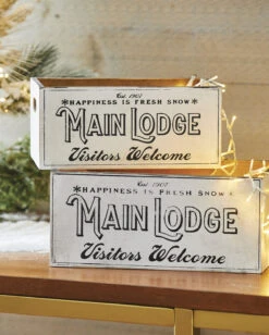 Raz Set Of 2 Main Lodge Crate Christmas Decoration 4111294