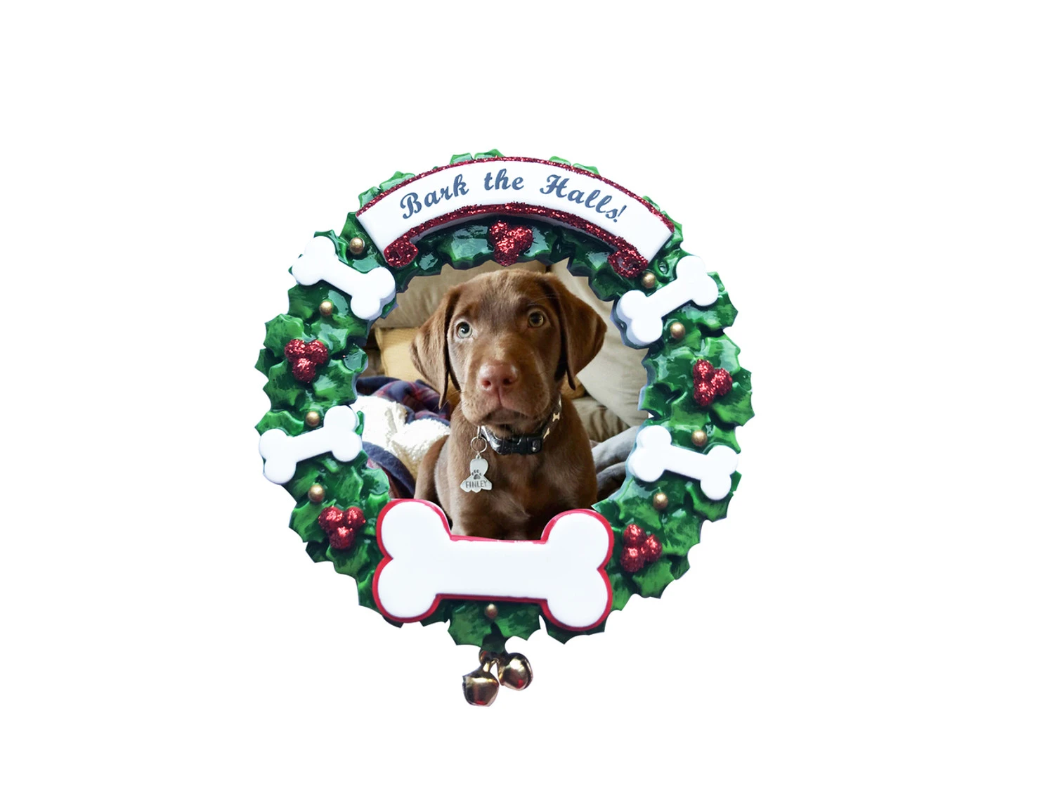 Bark The Halls Pet Picture Frame Personalized Christmas Ornament PF1899 3 Bark The Halls Pet Picture Frame Personalized Christmas Ornament PF1899 - Image 3