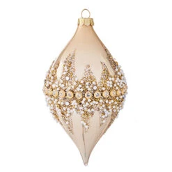 Raz 6" Gold Beaded Glass Christmas Ornament 4022874 -Xmas Ornaments Shop apiwuqrlu 78287.1646091883