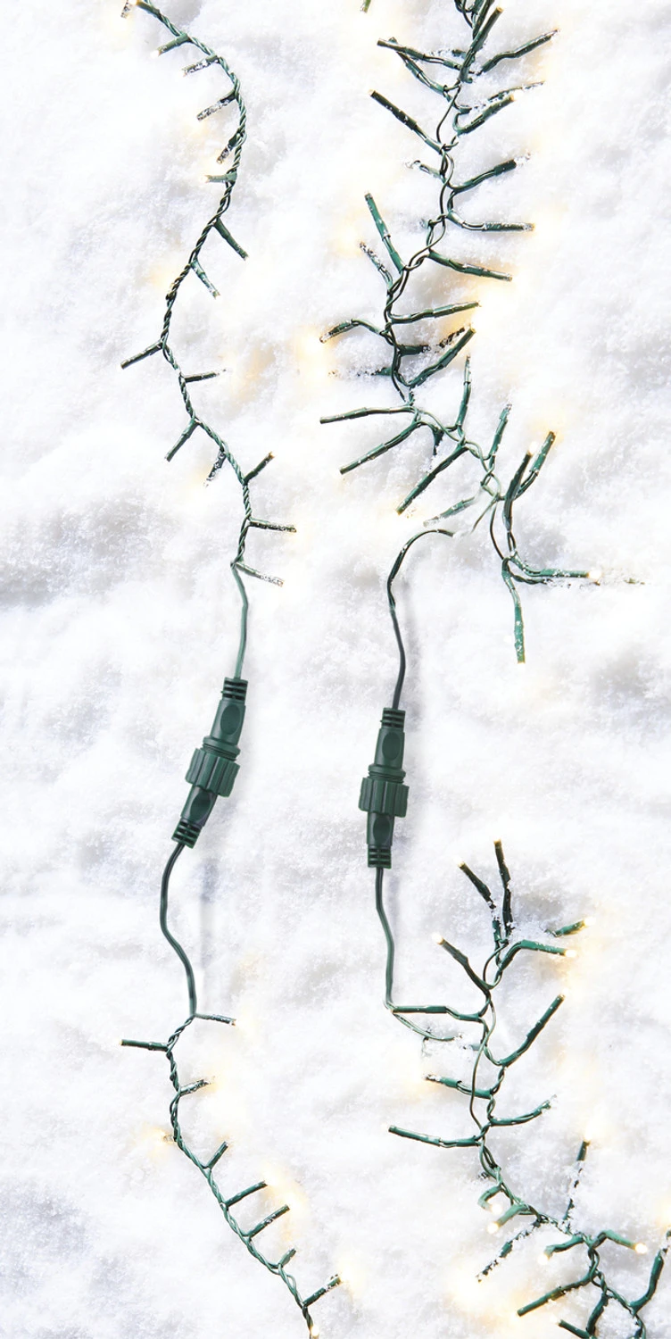 Raz 34' Connectable Cluster Garland Green Wire With White Lights Christmas Light Strand L4137016 1 Raz 34' Connectable Cluster Garland Green Wire With White Lights Christmas Light Strand L4137016