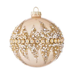 Raz 6" Gold Beaded Glass Christmas Ornament 4022874 -Xmas Ornaments Shop apixmjsah 87808.1646091884