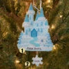 Blue And White Ice Castle Personalized Christmas Ornament OR1462