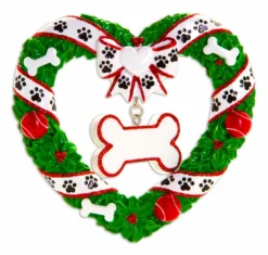 Puppy's First Christmas Wreath Personalized Christmas Ornament OR1612 -Xmas Ornaments Shop apixz8shv 08118.1646091900