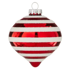 Raz 4" Red And White Striped Glass Christmas Ornaments 4120871 -Xmas Ornaments Shop apiyjdgue 02319.1646091988