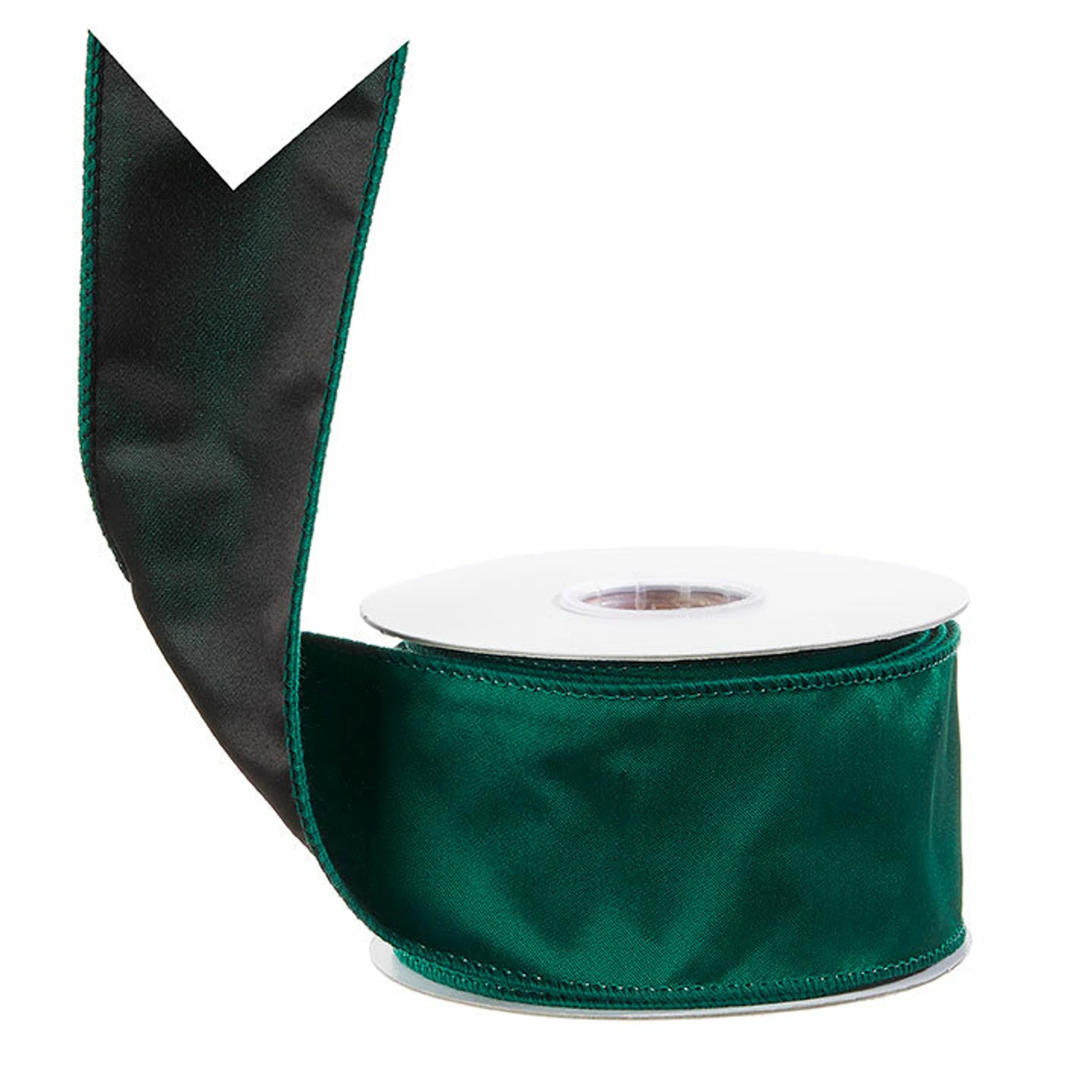 Raz 2.5" Emerald Green Wired Christmas Ribbon R4027799 2 Raz 2.5" Emerald Green Wired Christmas Ribbon R4027799 - Image 2