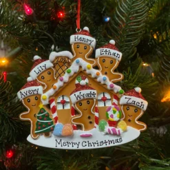 Gingerbread House Family Of 6 Personalized Christmas Ornament OR1872-6 -Xmas Ornaments Shop apizfqgxq 90617.1646091885