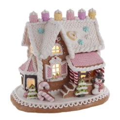 Kurt Adler 9" Battery Operated LED Lighted Claydough Gingerbread Cake Christmas House GBJ0010