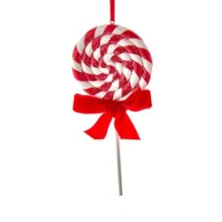 Kurt Adler 6.3" Set Of 2 Peppermint Stripe Lollipop Christmas Ornament D4099 -Xmas Ornaments Shop d4099a 20761.1677620215