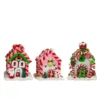 Kurt Adler Set Of 3 Battery Operated Lighted Claydough Gingerbread Candy House Christmas Ornament D4107