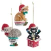 Kurt Adler 3.25" "If I Fits, I Sits" Cat Christmas Ornaments E0599