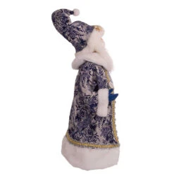 Kurt Adler 18" Blue Delft Santa Holding Sign Christmas Figure J6098 -Xmas Ornaments Shop j6098 02 31685.1678115423