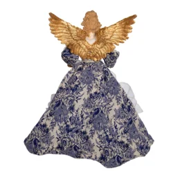 Kurt Adler 17" Indigo Blue Delft Angel Christmas Tree Topper J6099 -Xmas Ornaments Shop j6099 03 22843.1653408815