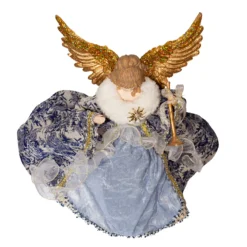 Kurt Adler 17" Indigo Blue Delft Angel Christmas Tree Topper J6099 -Xmas Ornaments Shop j6099 05 70425.1653408812