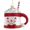 Kurt Adler 4.5" Noble Gems Snowman Mug Glass Christmas Ornament NBX0096