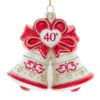 Kurt Adler 4.5" Noble Gems "40th Anniversary" Bell Glass Christmas Ornament NBX0106
