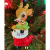 Baby Deer In Boot Personalized Christmas Ornament OR2393-RG